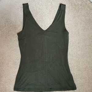 RW&CO. Dark Green V-Neck Tank Top